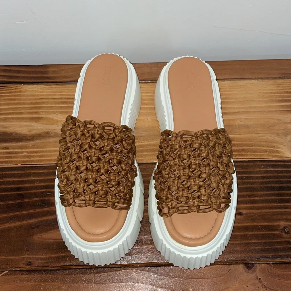 Maeve Anthropologie Crochet Brown Rope Woven Platform Sandals Sz 40 - Image 5