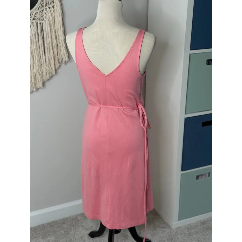 AYR 100% Pima Cotton Melon Pink Yowza Wrap Knee-Length Dress Small - Image 2