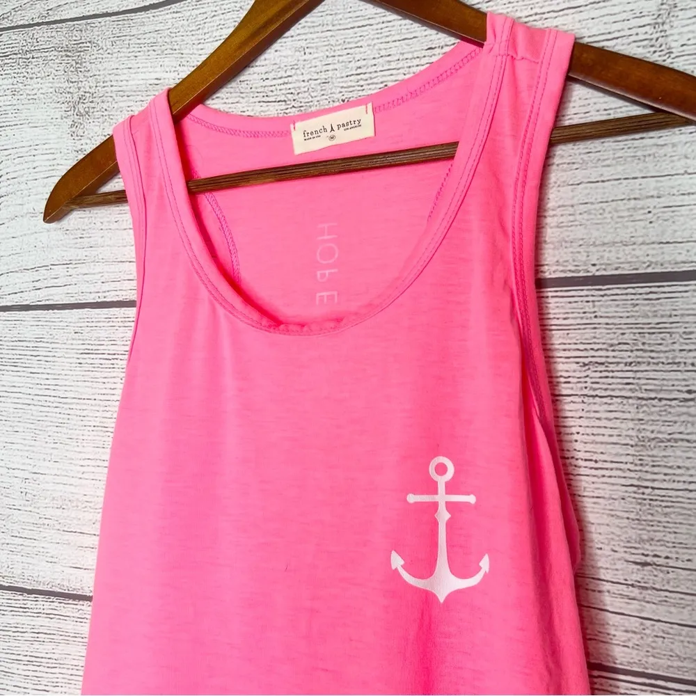 NWT French Pastry Hot Pink “Hope is the Anchor to my Soul” Tank Top Size Medium - Image 2