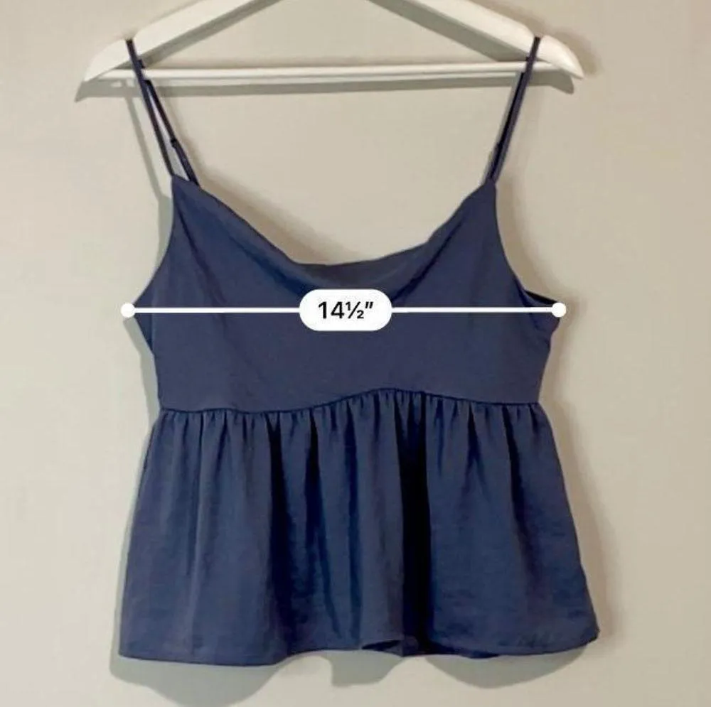 American Eagle Outfitters Women's Blouse Tank Peplum Blue Size Small EUC - Image 6