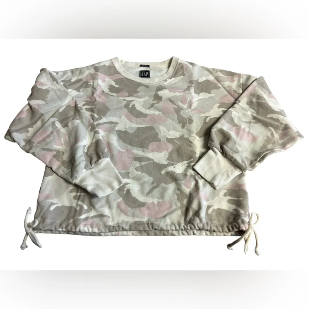 Gap‎ Women's Camouflage Pullover Sweatshirt Pink Beige Size S Casual - Image 6