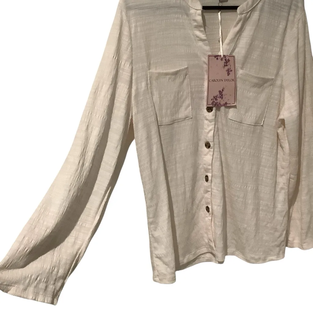 Carolyn Taylor Button Down Long Sleeve or 3/4 Sleeves SEE PIC. Size XL BRAND NEW - Image 7