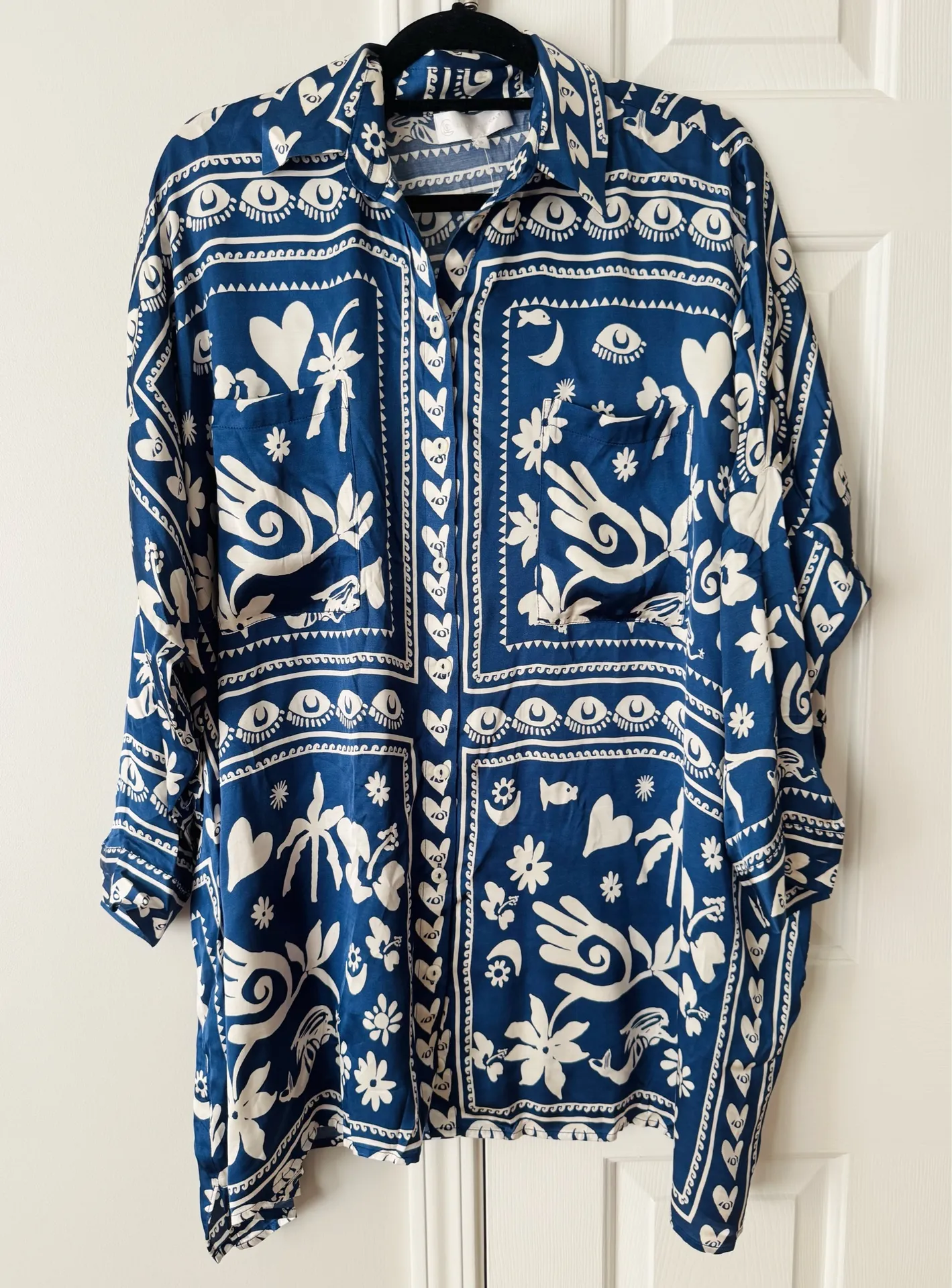 Anthropologie Corey Lynn Calter Long-Sleeve Printed Mini Shirt Dress, Size S - Image 6