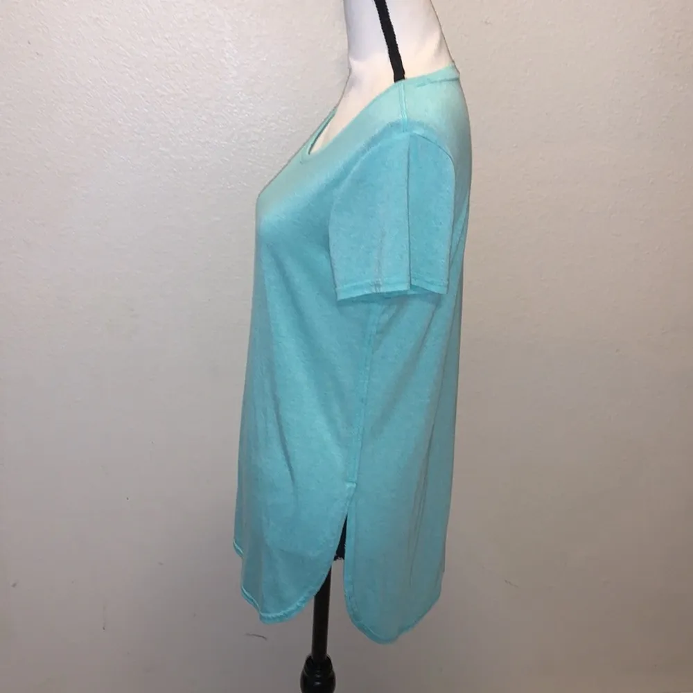 Tek Gear Dry Tek light teal athletic side slits short sleeve shirt - Image 4