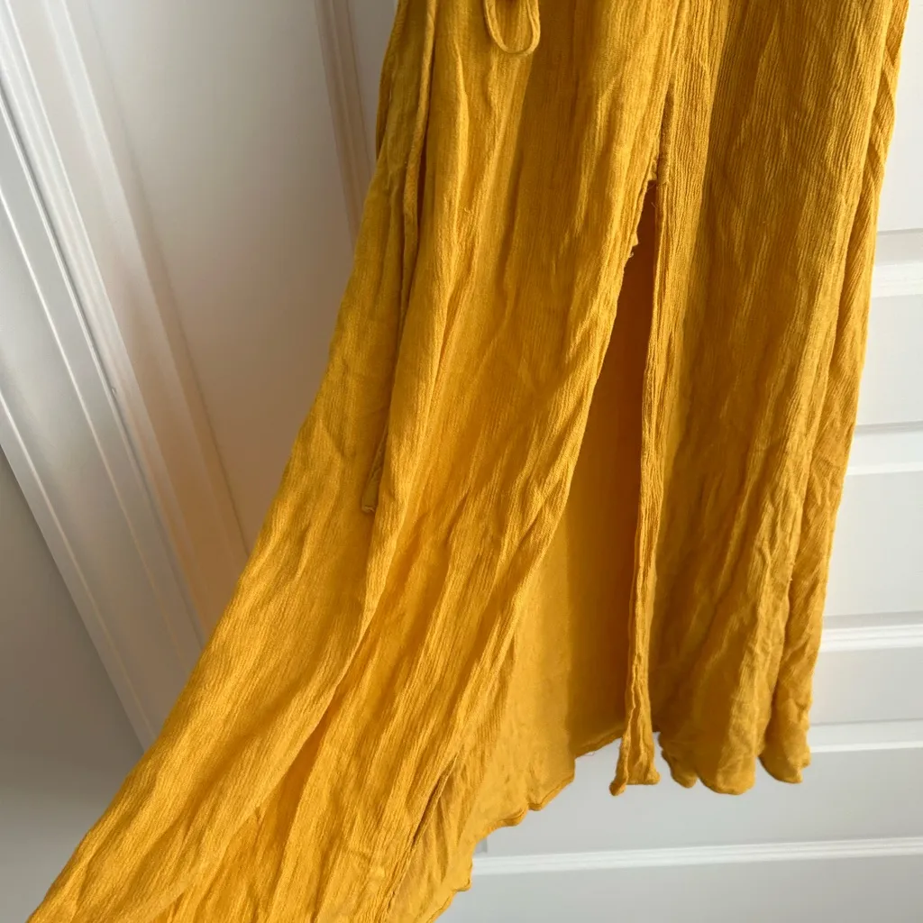 Lulus Wrap Maxi Dress Yellow Size M - Image 5