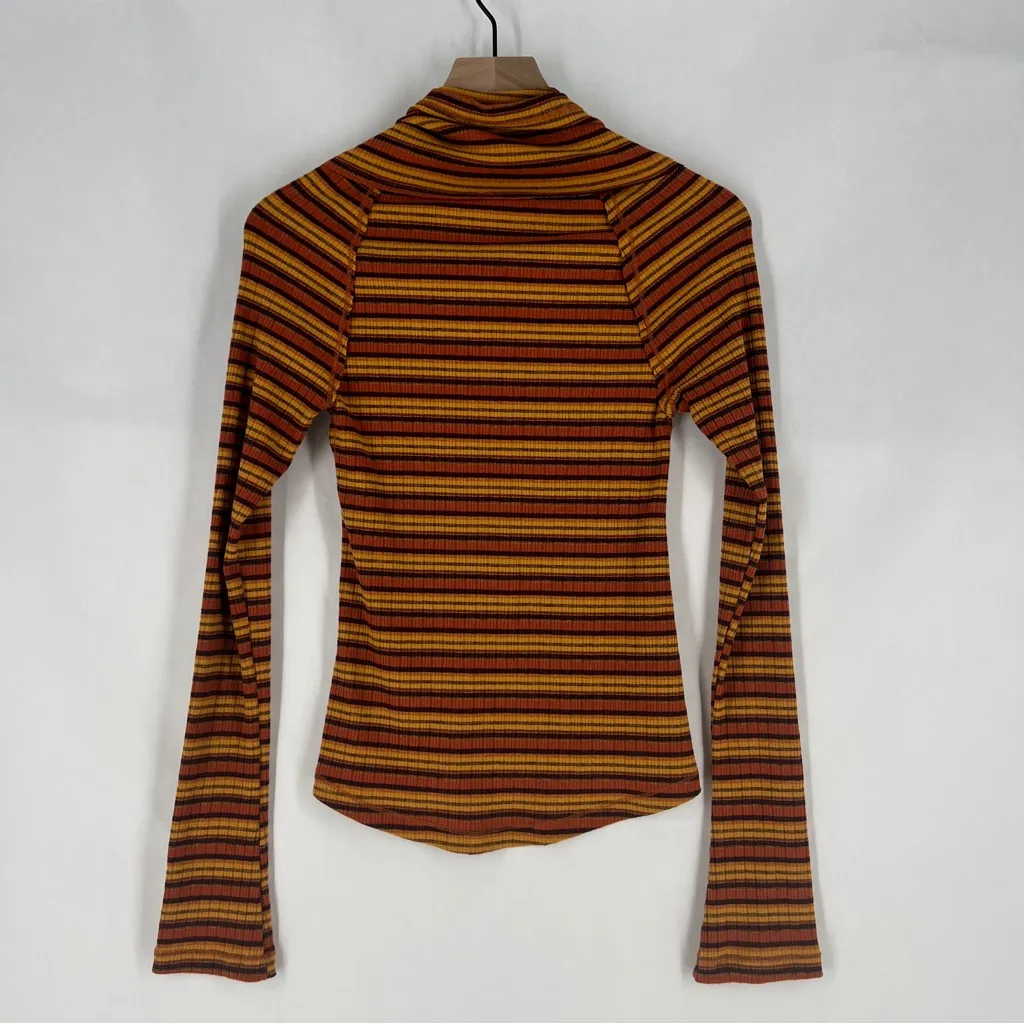 FREE PEOPLE Cape Cod Thermal Striped Ribbed Cowl Neck Size M - Image 13