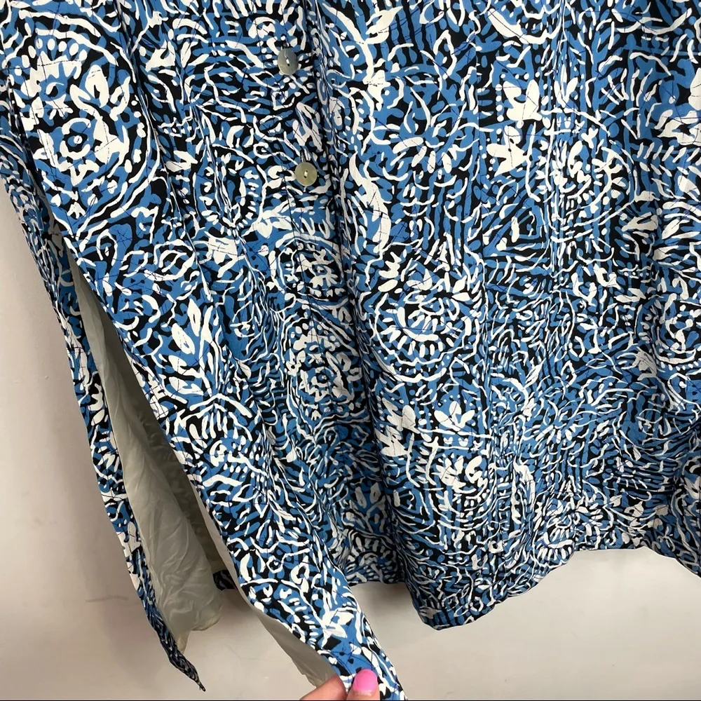 Vtg Maggy London 100% Silk Maxi Dress Button Front Sleeveless Sz 4 - Image 9