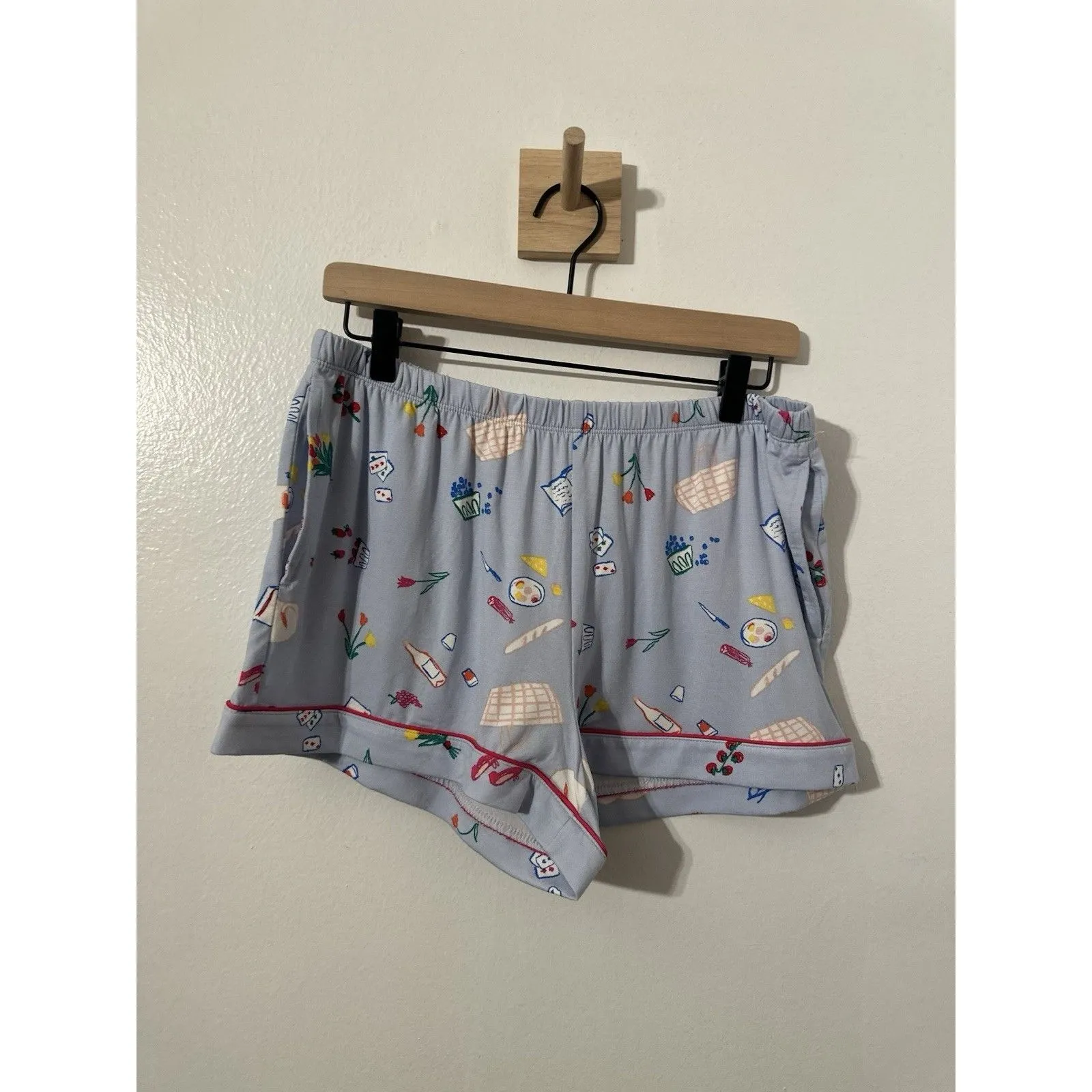 Kate Spade New York Blue Print Short Sleeve Pajama Set Lg Spring Cottagecore NWT - Image 6