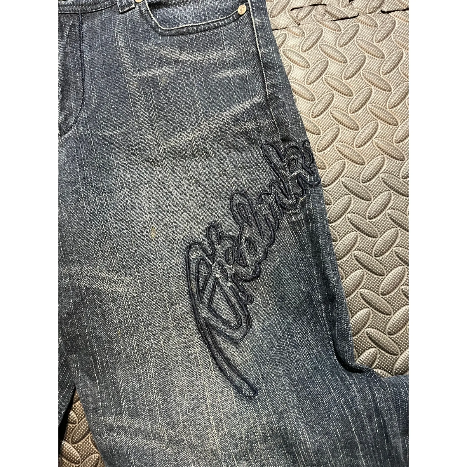 Vintage Akdmks‎ Jeans Women's 31 Embroidered Pocket Denim Bootcut Flare Y2K - Image 6