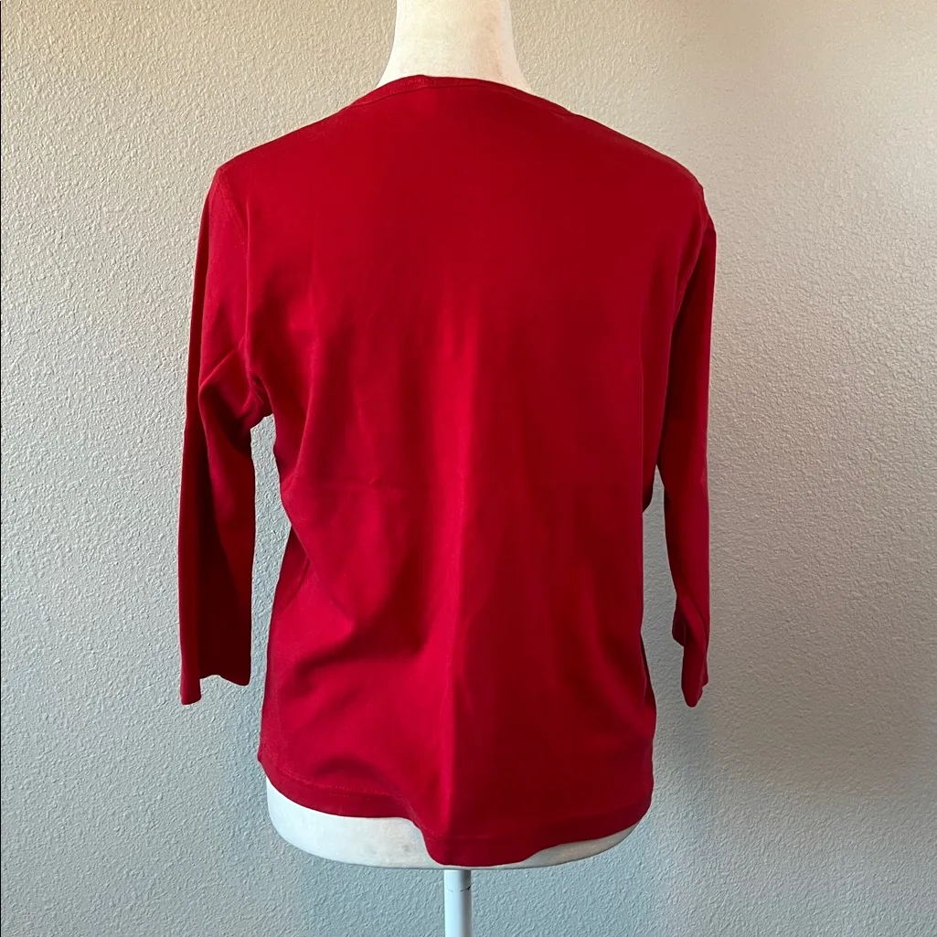 Las Olas Georgia Bulldogs Cropped Squin Logo TShirt Red Size Medium - Image 4