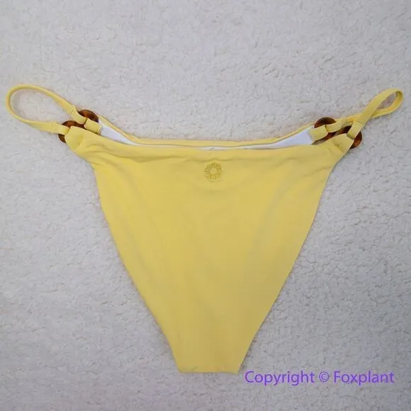 NEW Rhythm Free People Ring Itsy Bikini Bottom in yellow, size L Yellow Size L - Image 5