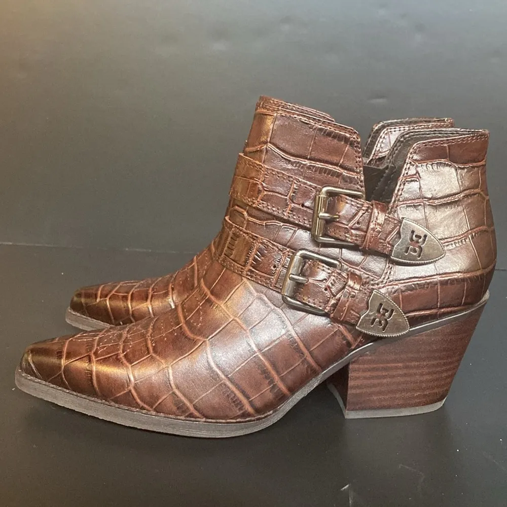 Anthropologie x Sam Edelman Windsor Ankle Western Bootie Chocolate Brown Sz 6 - Image 3