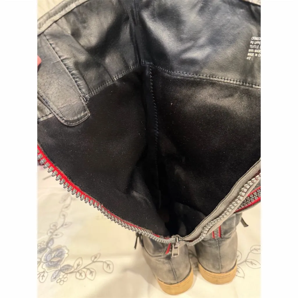 Madden Girl Women's Gray Knee-High Boots Size 8.5 Casual Zip Closure - Image 10