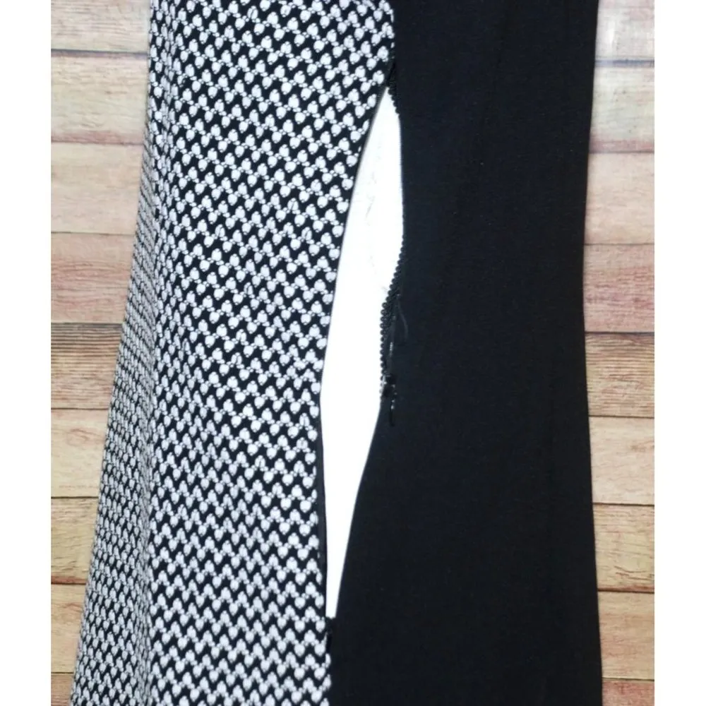 Max Mara Penny Black Midi Shift Dress Black White Size 14 Career Classic FLAWED - Image 6