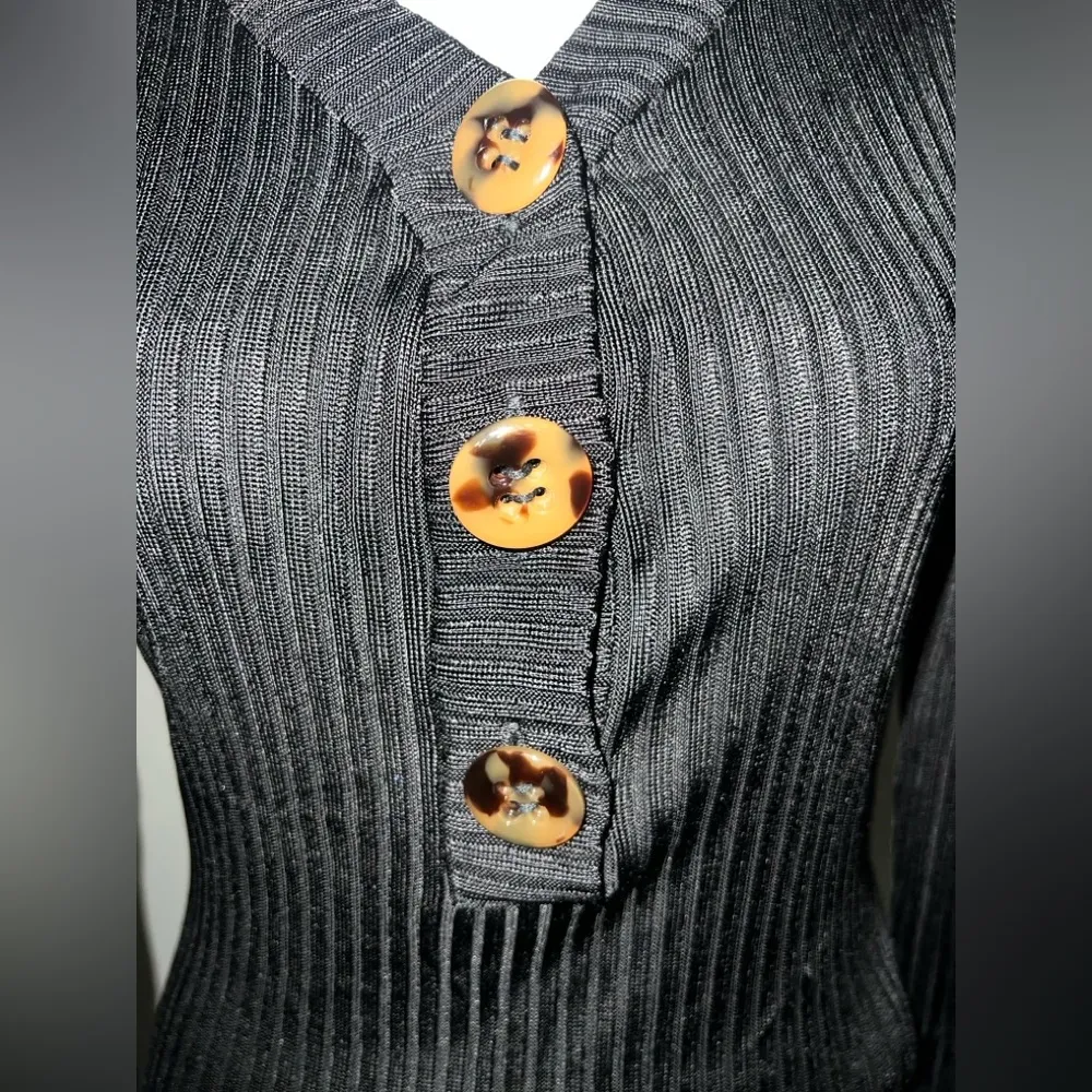 Frame Denim Black Fitted Ribbed Bodysuit - Image 6