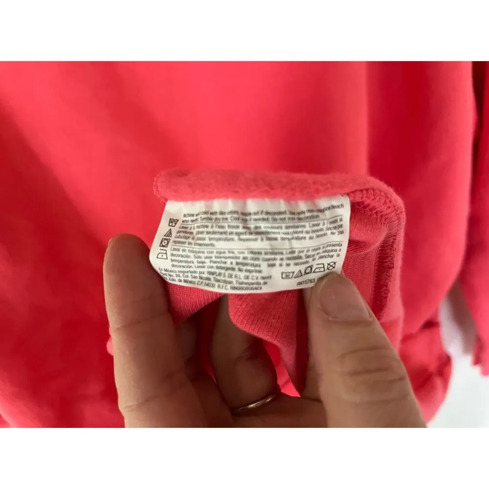 Women's Champion hoodie, pink, cotton, fleece lined, XL, colorful logo casual - Image 8