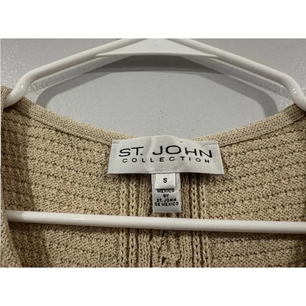 St. John  Collection Wool Blend Sleeveless Tan Tank Top Small S - Image 3
