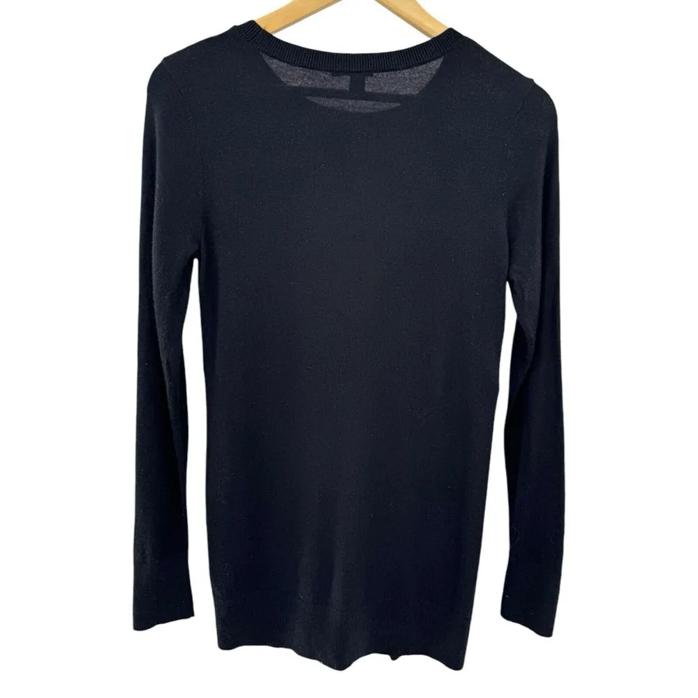 Halogen Cashmere Blend Sweater‎ Women's XS Black Long Sleeve Round Neck Side Zip - Image 5