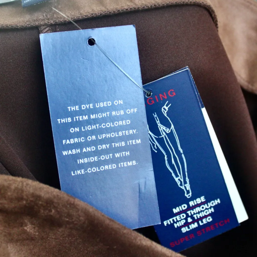 NWT Chaps Chocolate Brown Vegan Suede Mid-Rise Fitted Legging Medium - Image 8