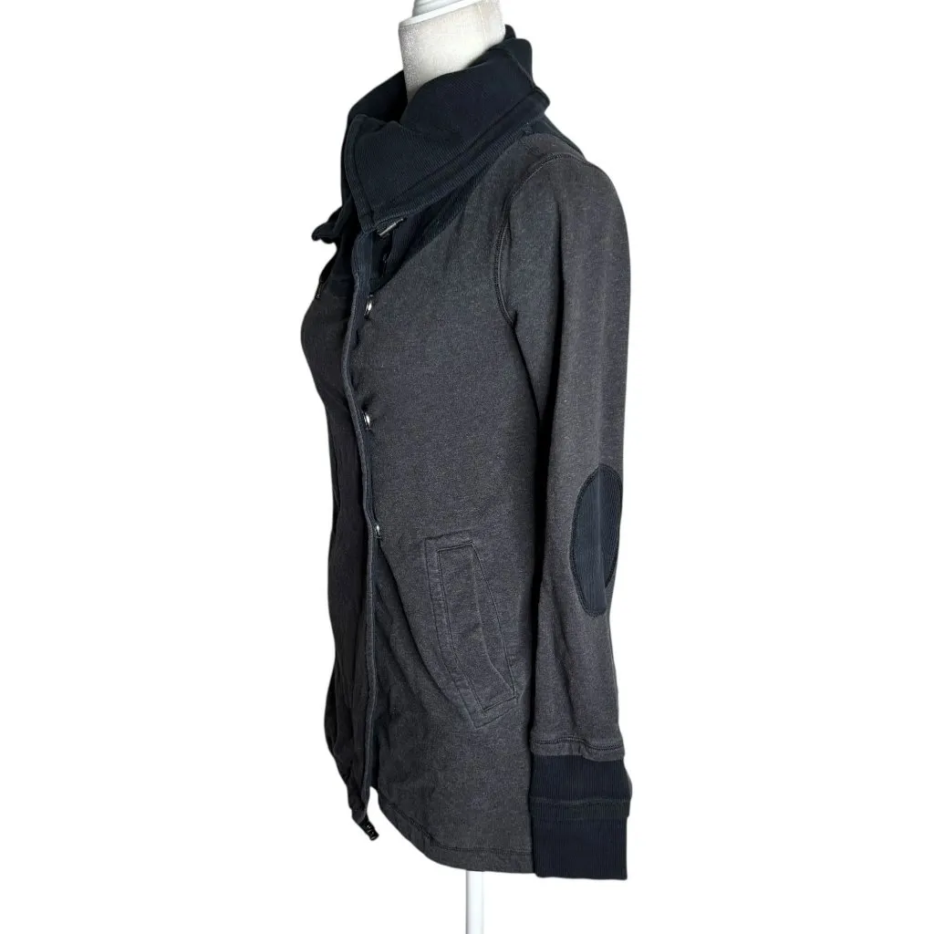 Lululemon Gratitude Wrap Jacket Small Grey Snap Closure Cotton Blend Long Sleeve Gray - Image 4