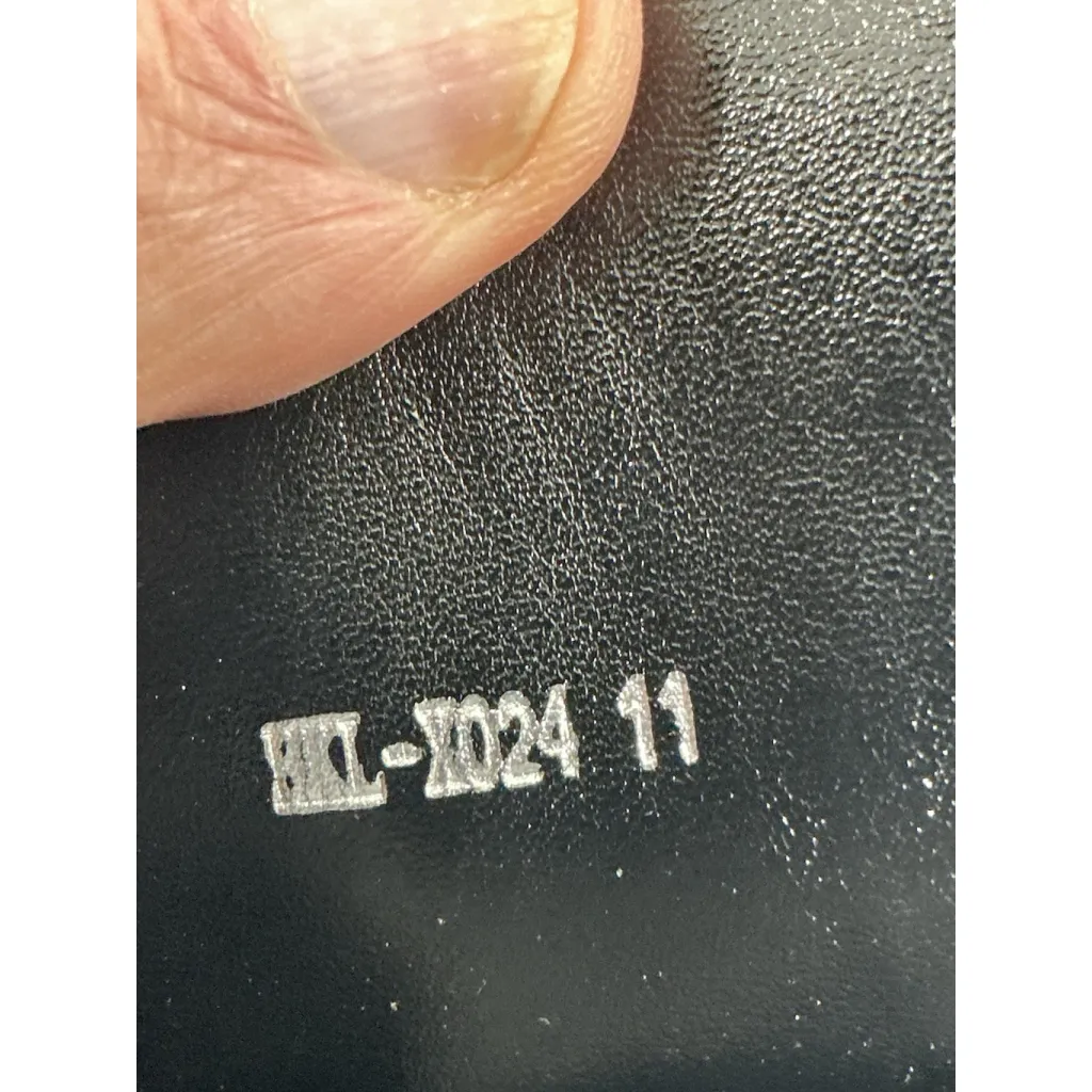 Womans HiColor Midcalf Western Style Boots Pullon 11 Black Block Heel Sequins - Image 8