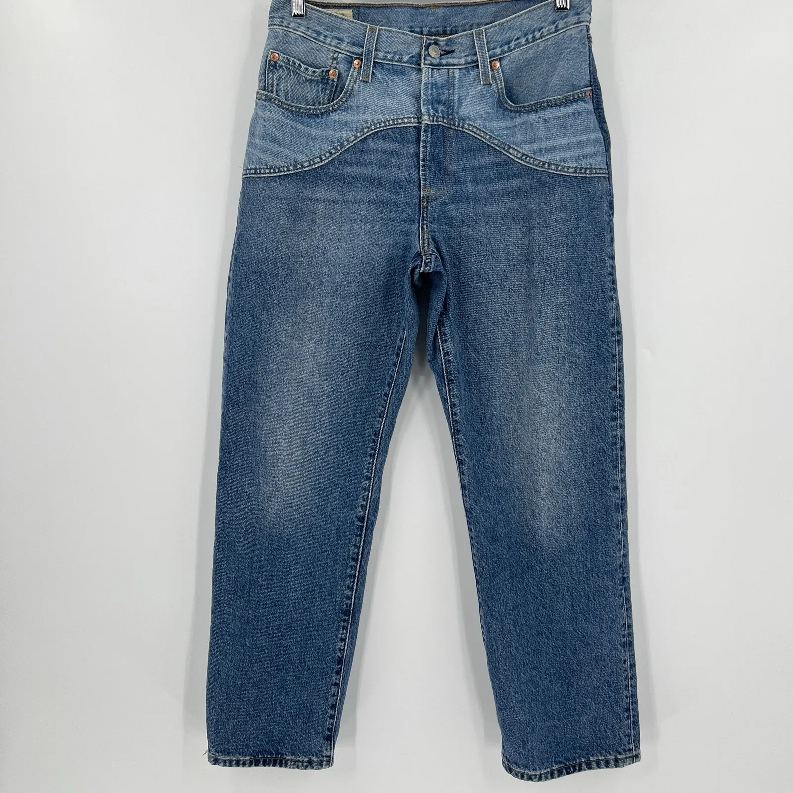 Levi's 501 '90s Western Jeans Two Tone High Rise Straight Leg‎ Women's Size 30 - Image 3