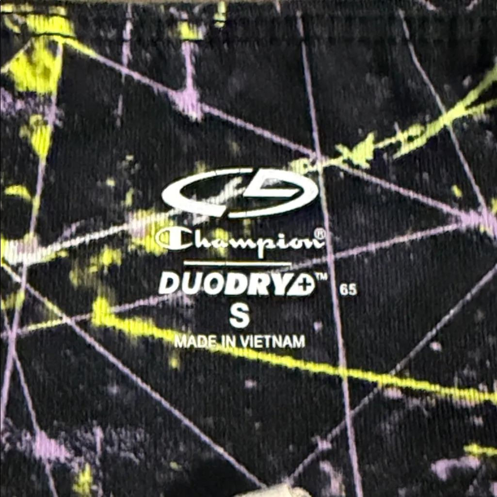 Champion Women's Black and Yellow Patterned Athletic Shorts - Image 2