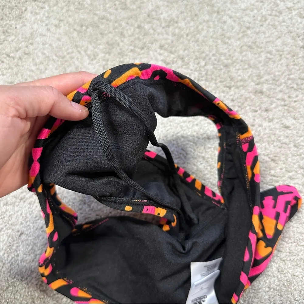 Adidas Women’s Kaleidoscope Open Scop Two Piece Swimsuit Beach Pink Orange S - Image 10