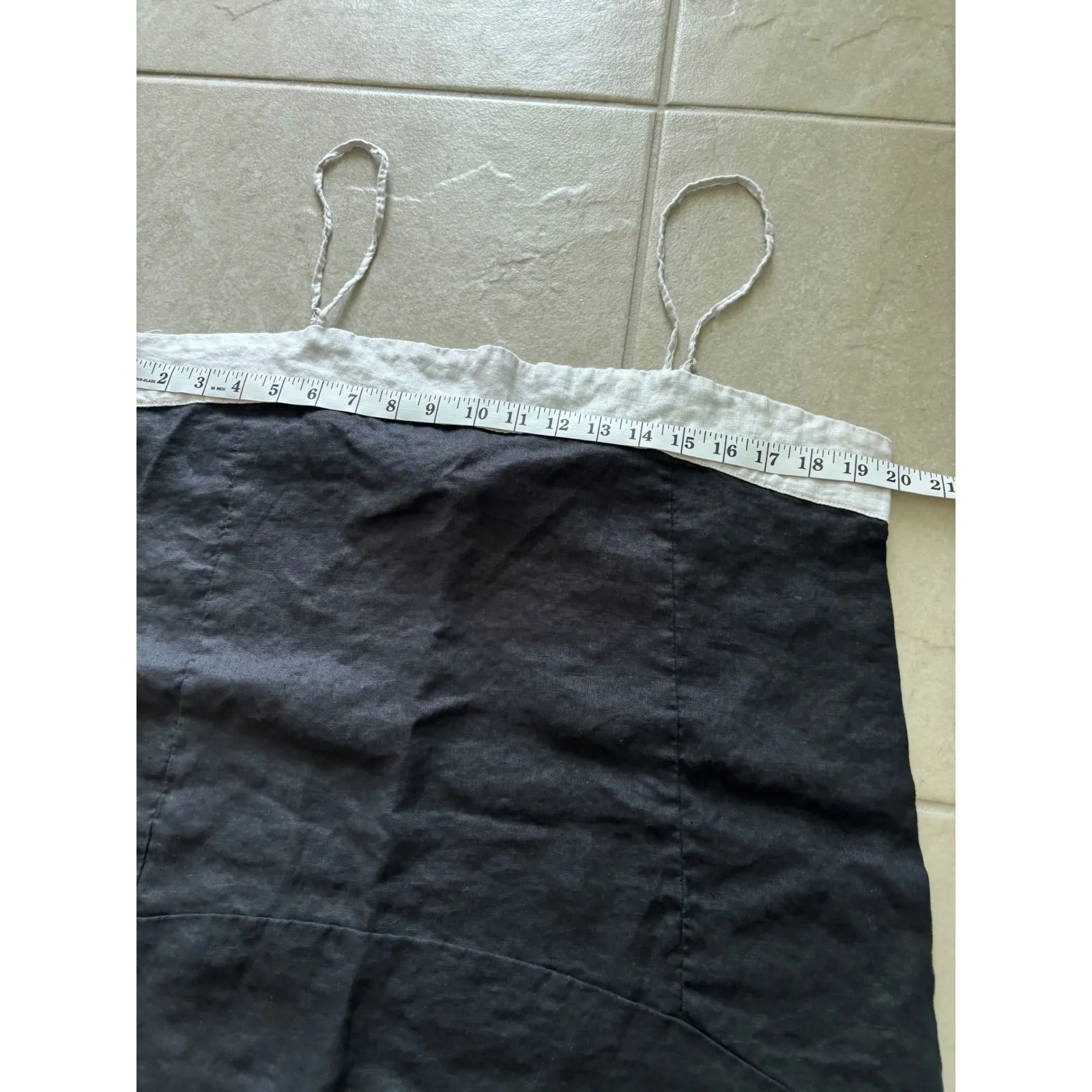 DKNY Tank‎ Womens Large Black White Linen Boxy Minimalist Quiet Luxury Resort - Image 7