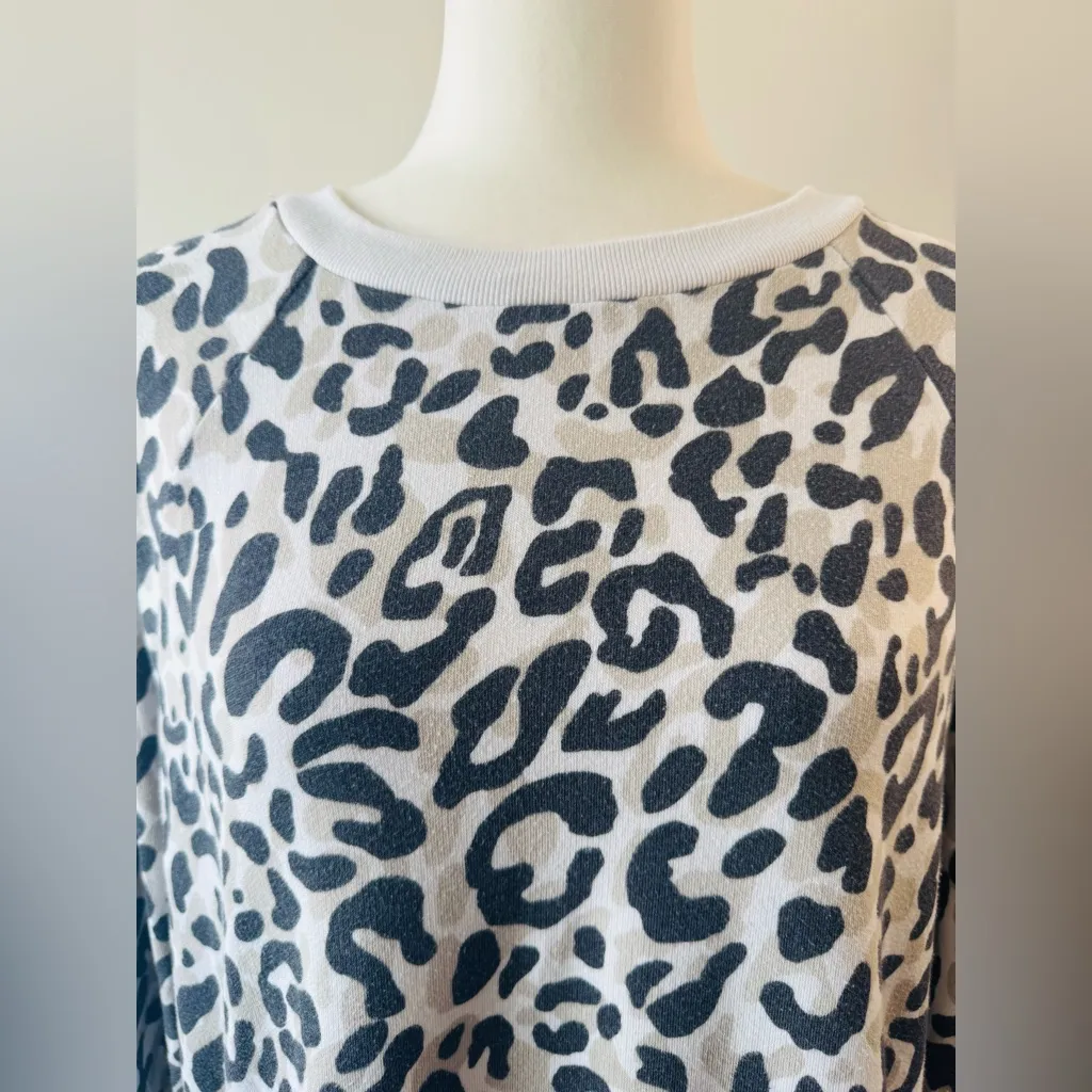 PINK Victoria's Secret Leopard Print Sweatshirt - Black and White Size XS - Image 8