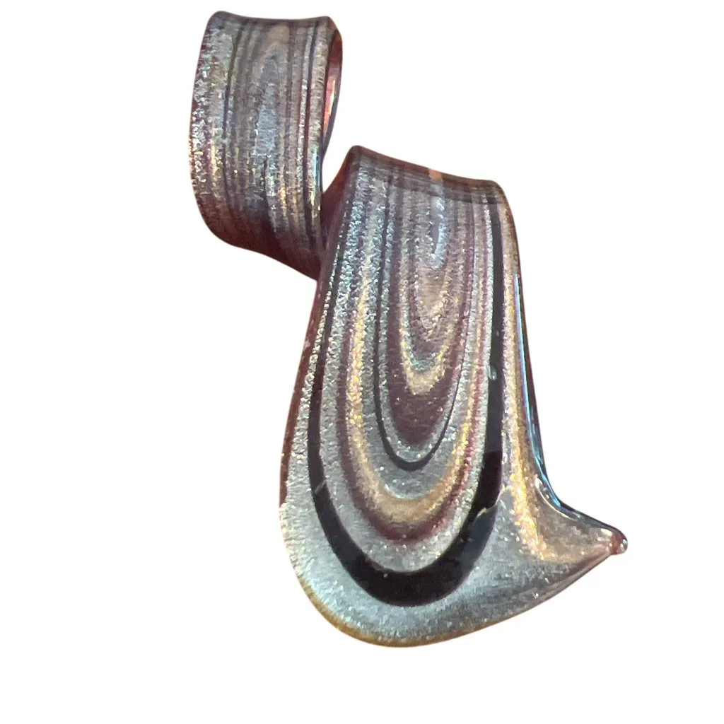 Lot 5 Dichroic Glass Pendants Charms Circle Leaf Blue Green Gold Multicolor - Image 6