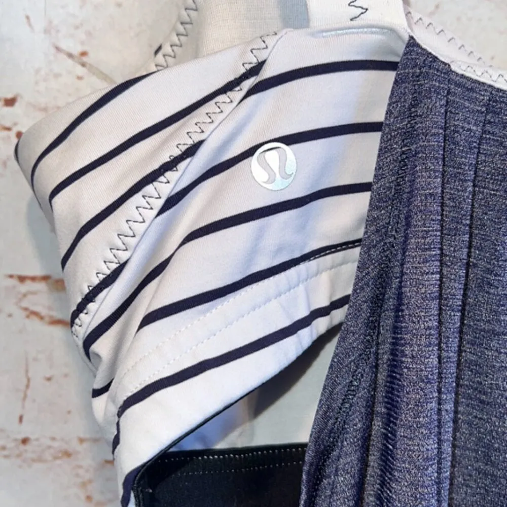 Lululemon Run Back on track tank top work out stripe built in bra 8 pull over - Image 8