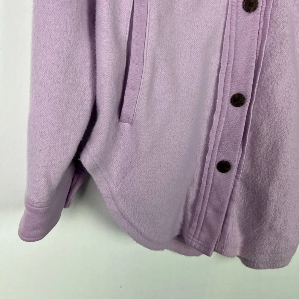 Black Tape NWT  Elbow Patch Fleece Shacket Jacket Soft Lilac Size Petite XS PXS - Image 4