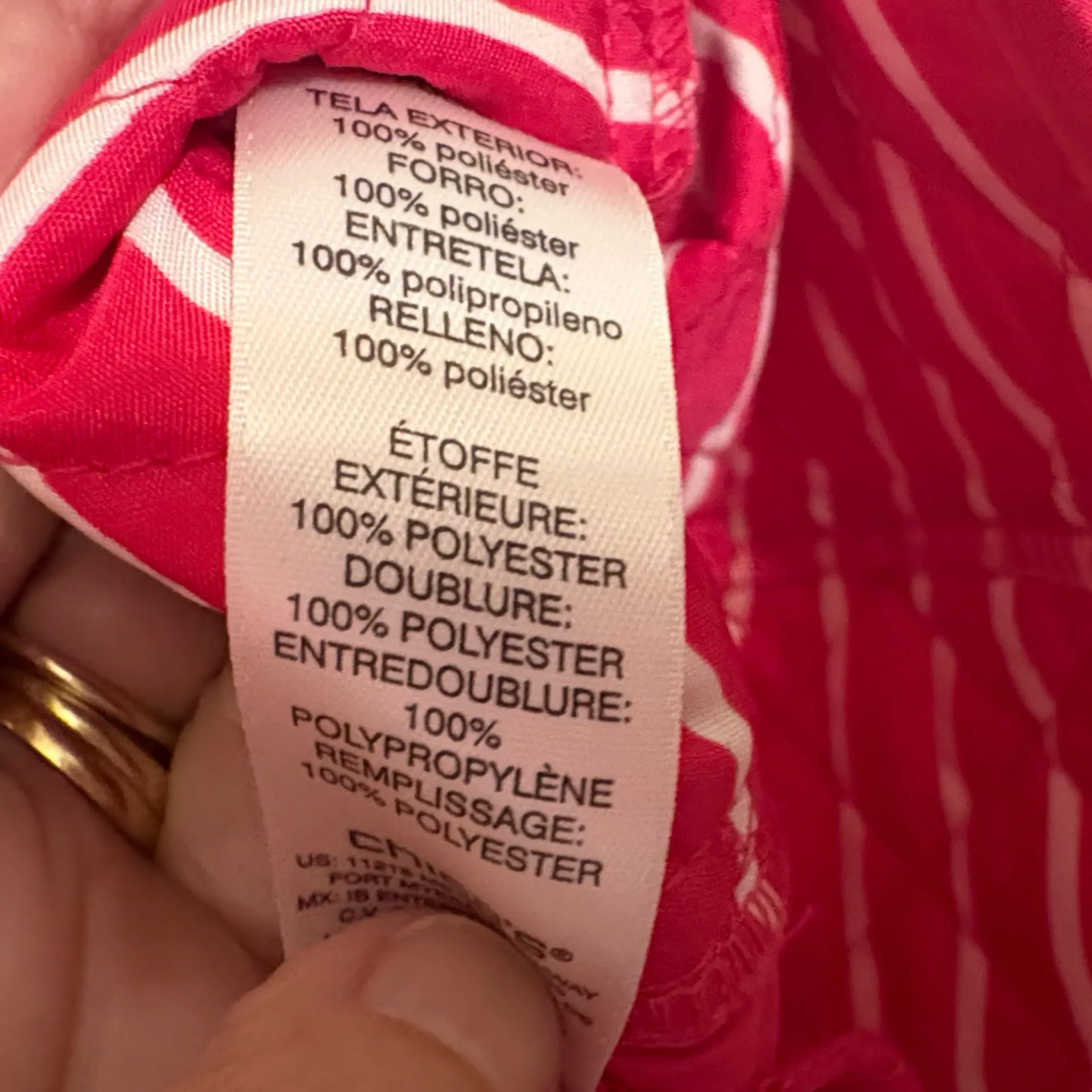 Chico’s Pink Quilted Button‎ Front Jacket Size 1 / Medium Preppy Coat Fall - Image 4