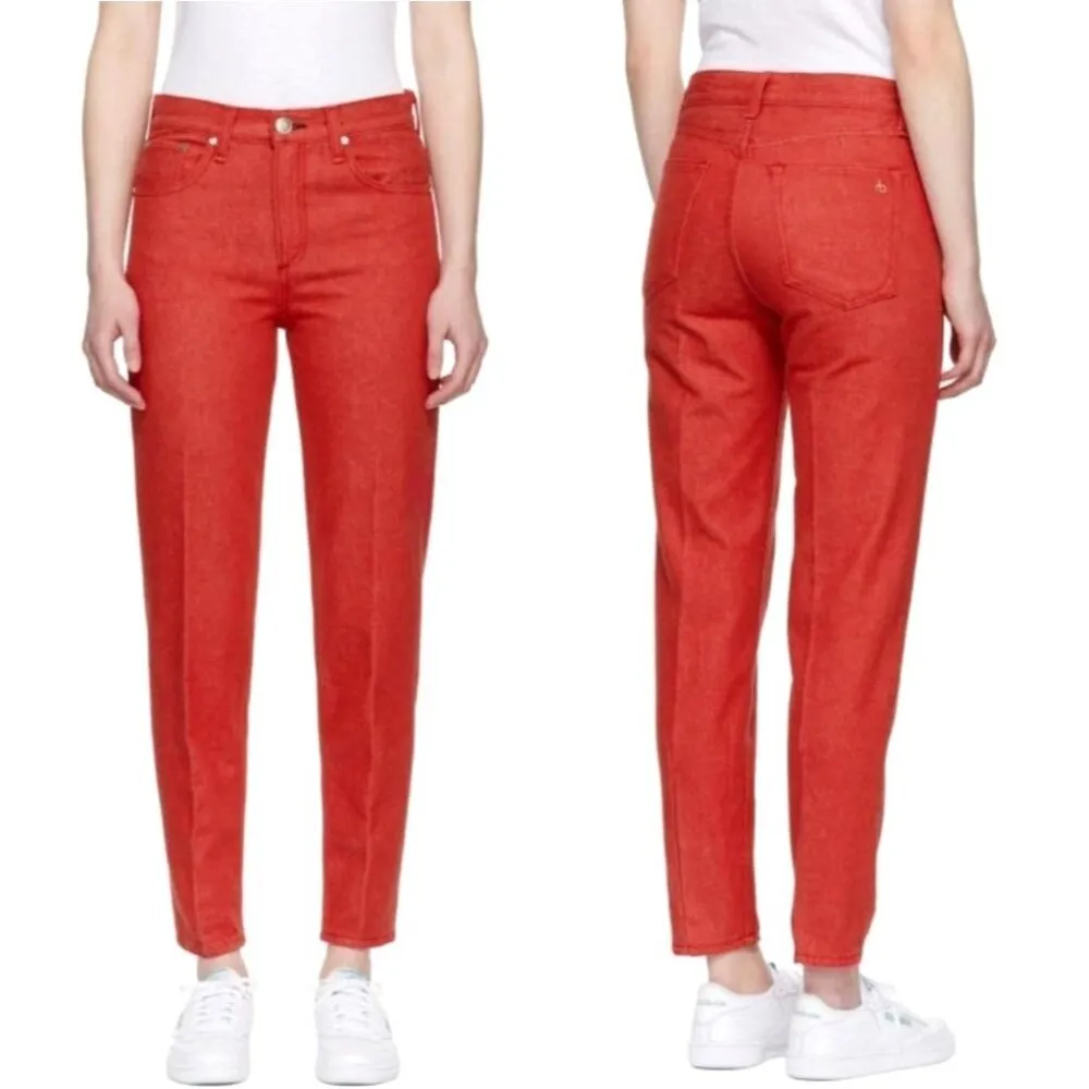 Rag & Bone Jeans Women 26 Bull Red High Rise Tapered Leg‎ Ash Jean Streetwear - Image 2