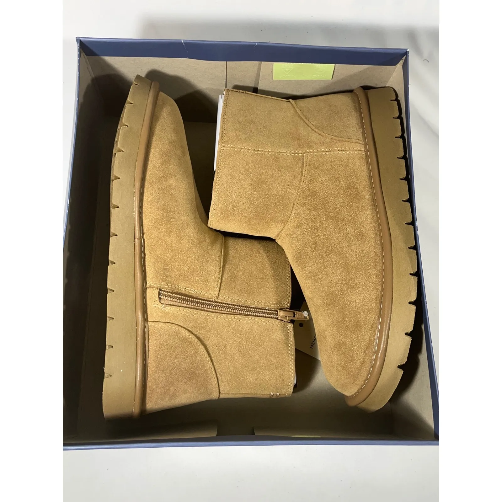Universal Thread Women Memory Foam Zip Ankle Boots Tan Winter Comfy Size 8 - Image 12