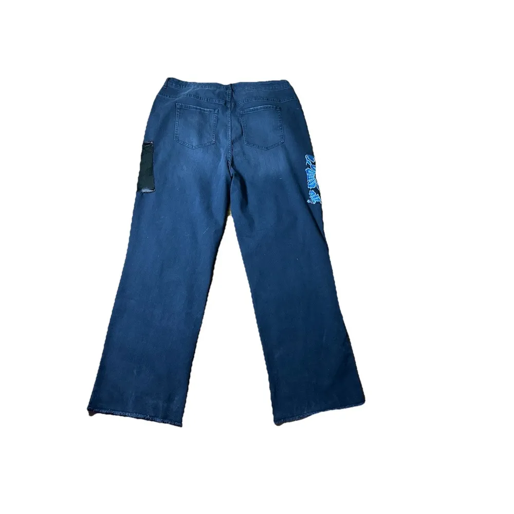 LOGO by Lori Goldstein Special Edition Wide Leg Tall Jeans Washed‎ Black Sz18 WT - Image 8