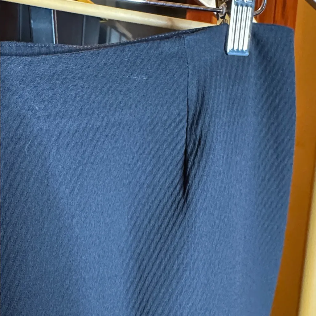 Vintage Armani Collezioni - Black Diagonal Stripe Wool Blend Trouser Pants Sz 16 - Image 2