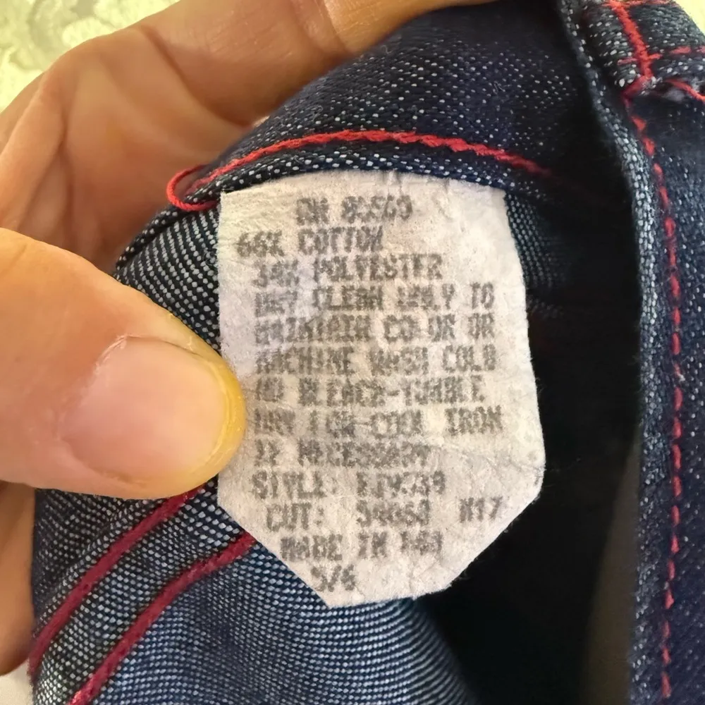 XOXO Navy Denim Skirt with Red Accents 5/6 small like new - Image 8