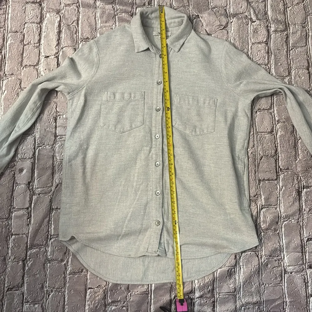 Madewell Gray Flannel Sunday Shirt XXS Oversize ButtonUp Indie Boho Quiet Luxury - Image 8