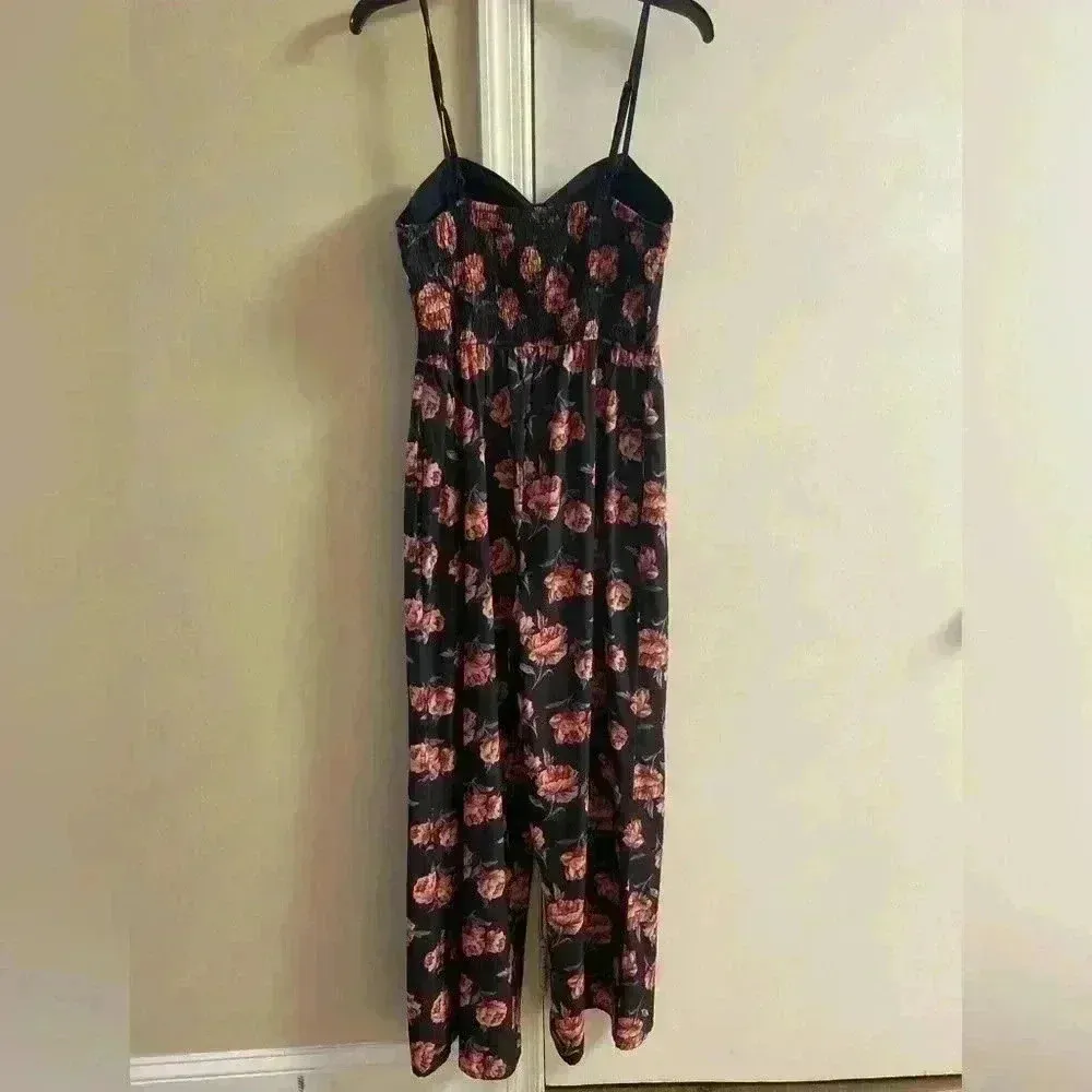 Band of gypsies jumpsuit corset top pockets rose‎ print Medium - Image 7