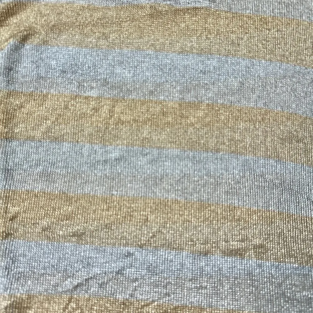 Kosmika Sheer Metallic Futuristic Gold Silver Short Sleeve Top Small - Image 4