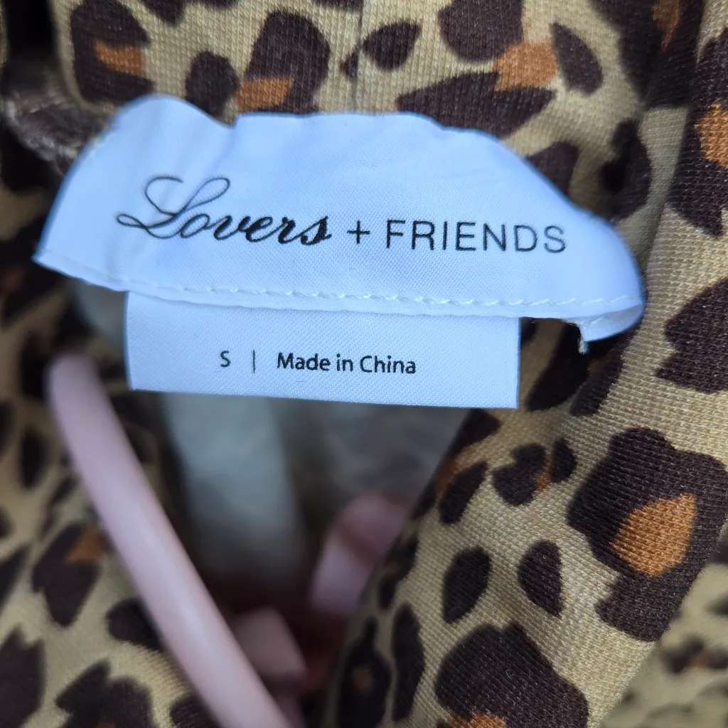 Lovers + Friends Turtleneck Leopard Print Bodysuit with Long Sleeves in Tan Smal - Image 9