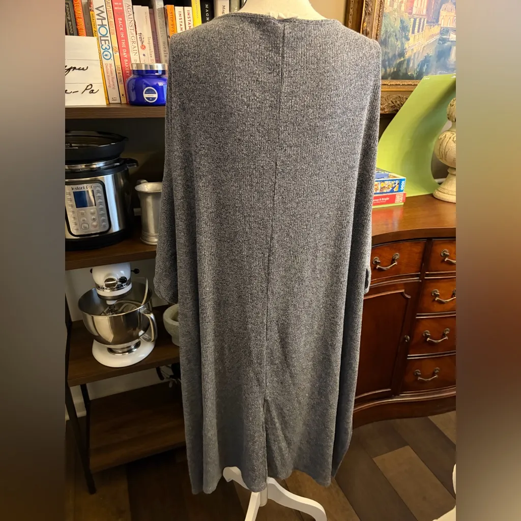 NWOT Simple by Suzanne Betro Heather Navy Blue Long Sweater Cardigan - Image 3