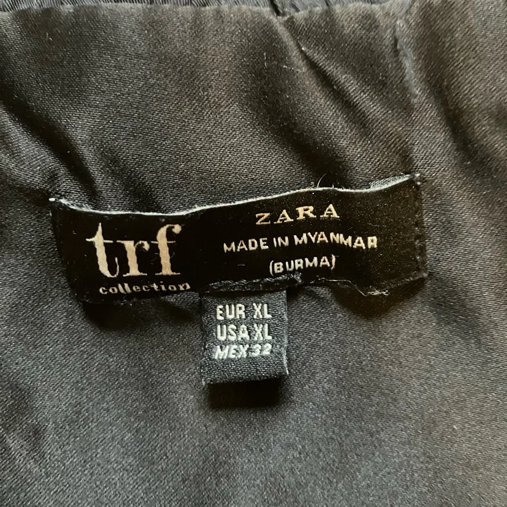 Zara TRF Satin Black Bomber Jacket - Image 4