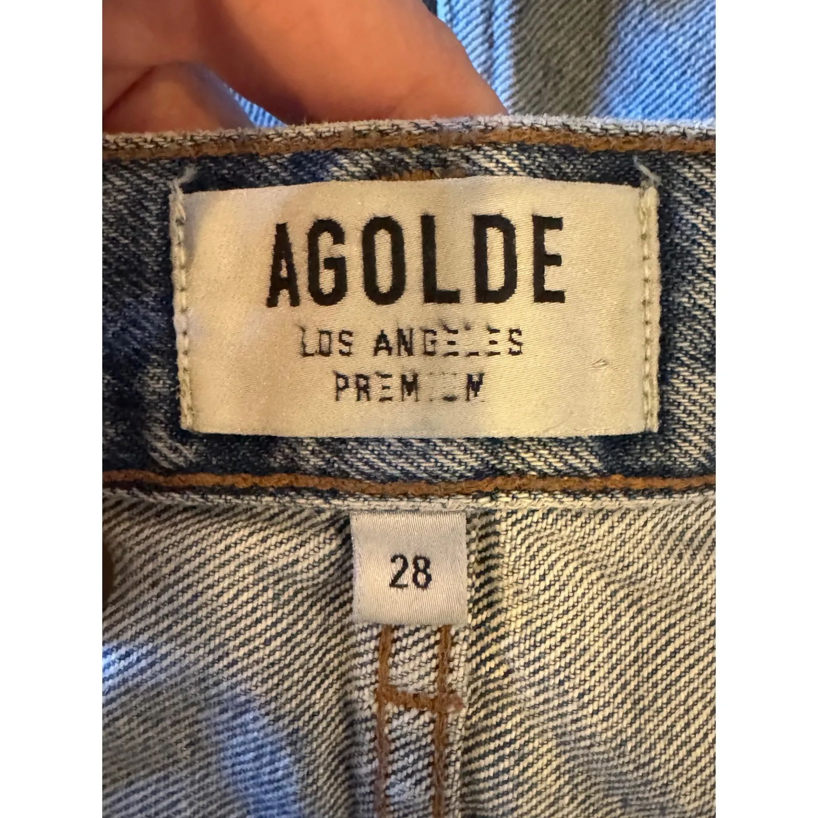 Agolde Shorts Women 28 Blue Light Wash Denim High Rise Cut Off Frayed Hem Rumi‎ - Image 6