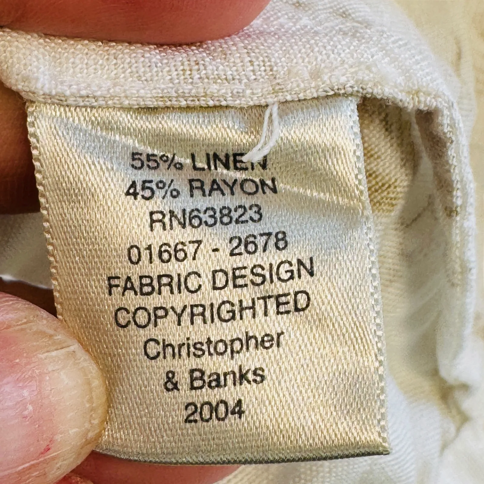 Christopher & Banks Linen Blend Button Shirt Scenic Print Village Houses Coastal - Image 4