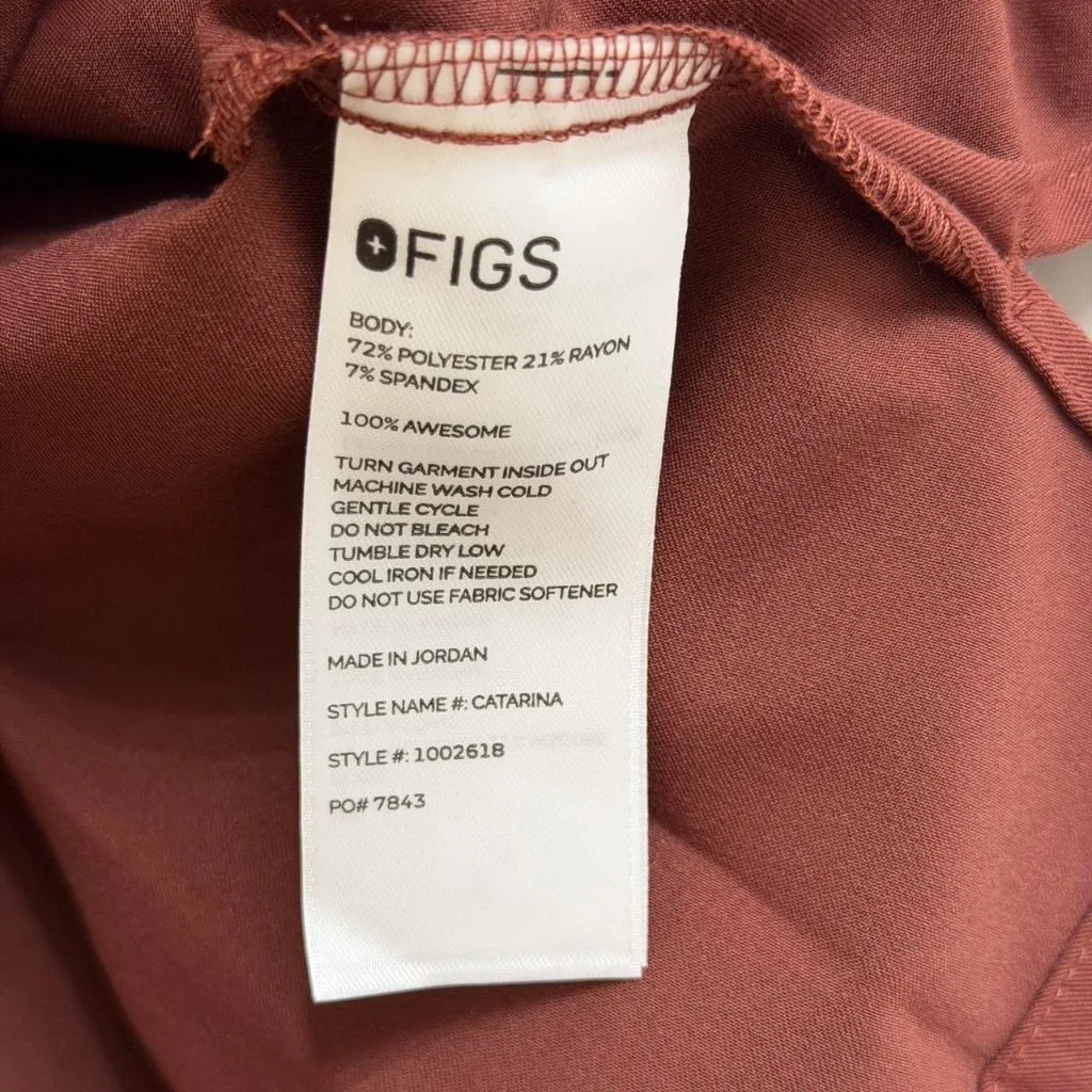 Figs Women's Catarina One Pocket Scrub Top in Walnut, Size Medium - Image 9