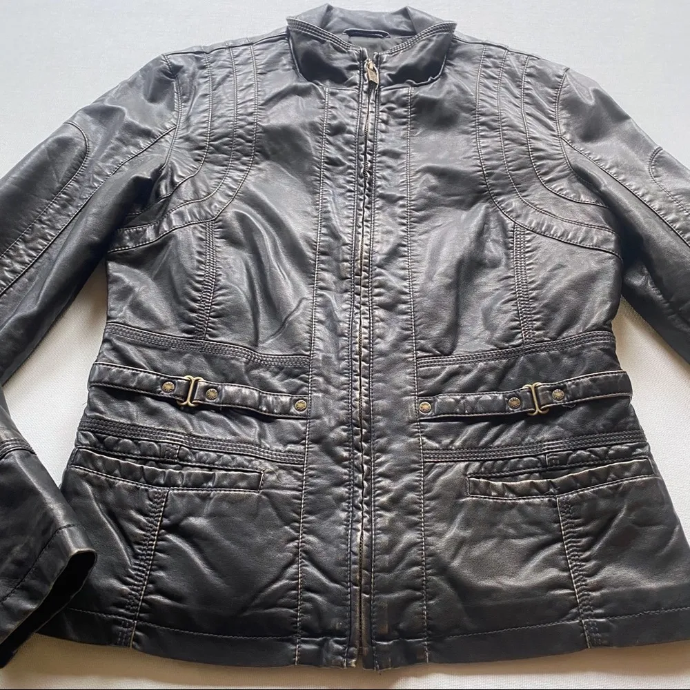Big Chill Vintage Faux Leather Jacket Size M - Image 4