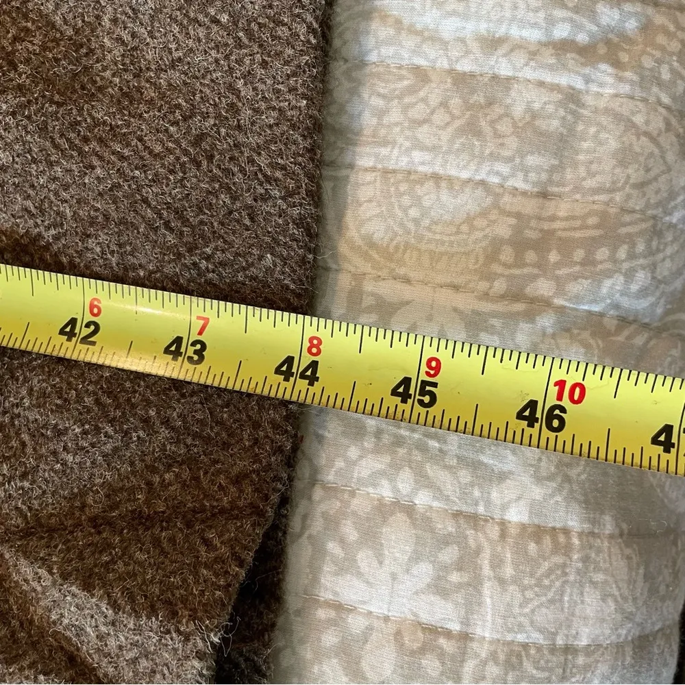 Peruvian Connection Alpaca Wool Brown Herringbone Maxi Coat Large - Image 11